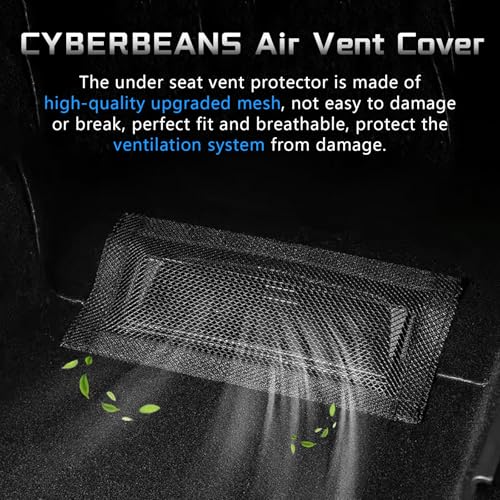 CYBERBEANS 2Pcs for Tesla Model 3/Y Backseat Air Vent Cover 2017-2025/2026 Juniper/Highland Accessories,Rear Under Seat Air Grille Condition Outlet Protector with Upgraded Mesh Cloth & Velcro - Image 4
