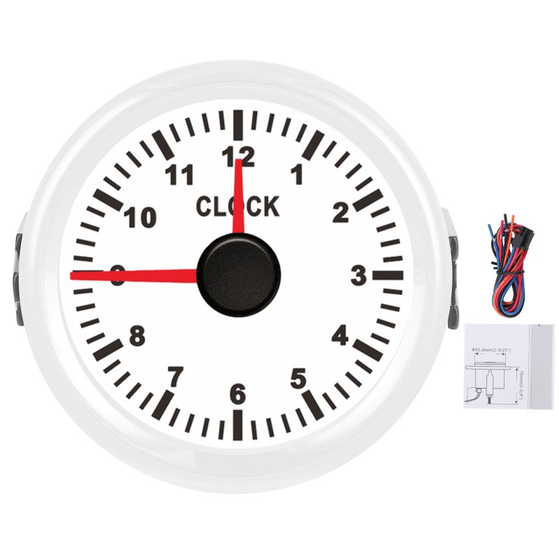 2 Inch Engine Hour Meter - 316L Stainless Steel Ring Anti-Fog Curved Glass Ip67 Waterproof Universal Clock Gauge for Marine Boat Motorcycle Rv Automotive Vehicles - Image 1