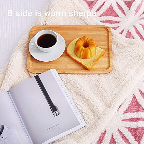 LOMAO Sherpa Fleece Blanket Fuzzy Soft Bed Blanket Dual Sided Throw Blanket fit Couch Sofa (Pink,51x63) - Image 5