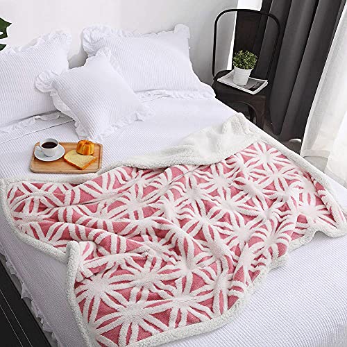 LOMAO Sherpa Fleece Blanket Fuzzy Soft Bed Blanket Dual Sided Throw Blanket fit Couch Sofa (Pink,51x63) - Image 2