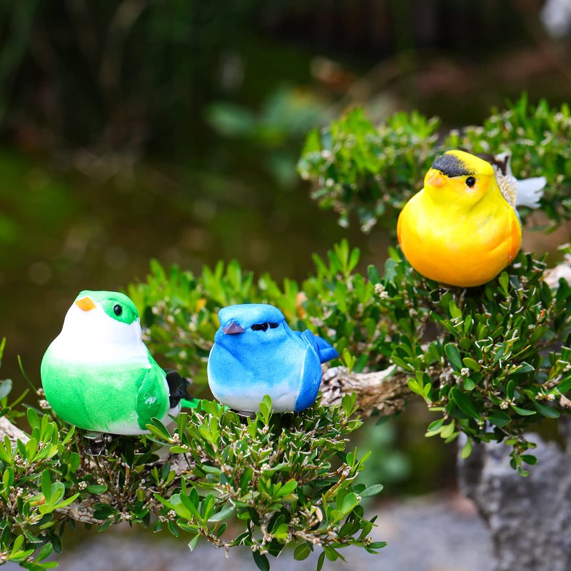 Threan 5 Pcs Artificial Birds Fake Birds Clip on Realistic Bird Ornaments Figurines for Tree Feathered for Spring Easter Party Wreath Craft Yard Garden Home Decor Flower Arrangement, Assorted Colors - Image 5