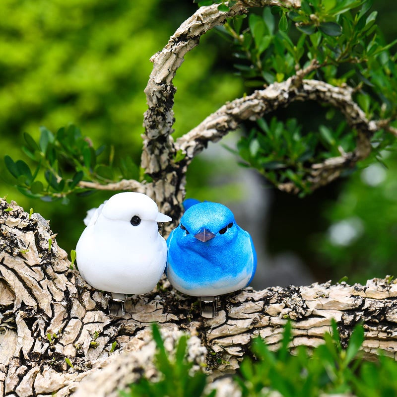Threan 5 Pcs Artificial Birds Fake Birds Clip on Realistic Bird Ornaments Figurines for Tree Feathered for Spring Easter Party Wreath Craft Yard Garden Home Decor Flower Arrangement, Assorted Colors - Image 4