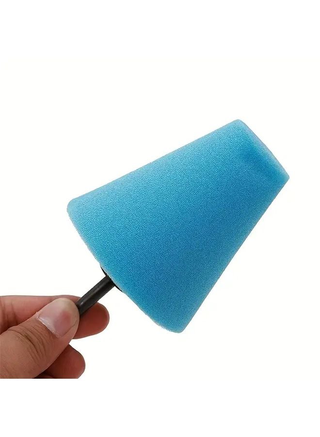 Blue Sponge Wheel Polishing Cone Car Wax Applicator Ergonomic Grip Longlasting Tool - Image 4