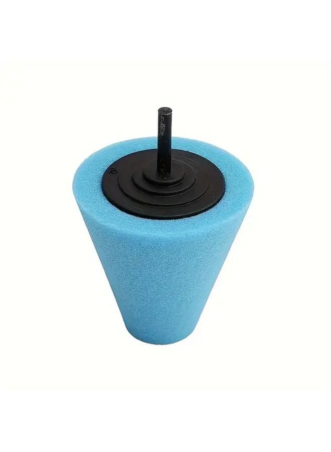 Blue Sponge Wheel Polishing Cone Car Wax Applicator Ergonomic Grip Longlasting Tool - Image 1