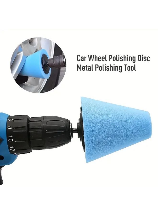 Blue Sponge Wheel Polishing Cone Car Wax Applicator Ergonomic Grip Longlasting Tool - Image 5
