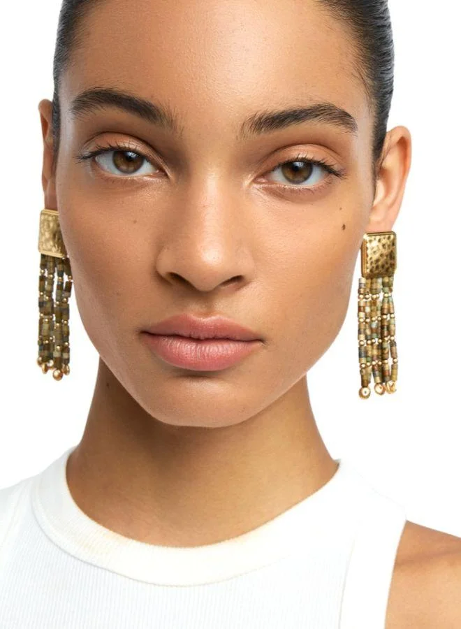 Parfois Multicolour Maxi Long Earrings With Multicolor Beads for Women | Best Price UAE
