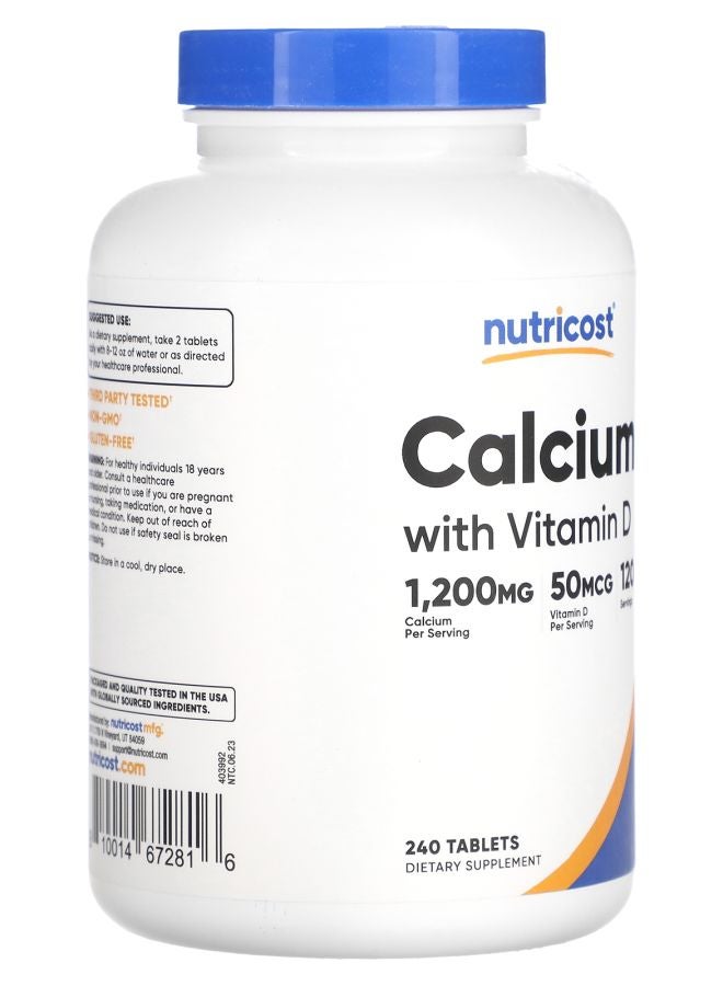Nutricost Calcium with Vitamin D 240 Tablets - Image 2
