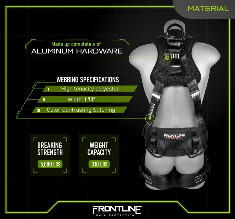 FRONTLINE FALL PROTECTION Frontline 110CTB-DC-ML Combatâ„¢ Lite Camouflage Full Body Harness (Size:ML) | Suspension Trauma Straps| Digital Camouflage| OSHA & ANSI Compliant - Image 5