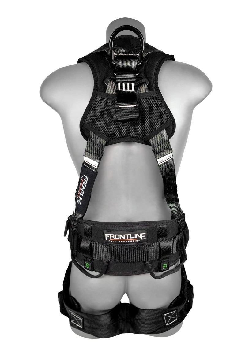 FRONTLINE FALL PROTECTION Frontline 110CTB-DC-ML Combatâ„¢ Lite Camouflage Full Body Harness (Size:ML) | Suspension Trauma Straps| Digital Camouflage| OSHA & ANSI Compliant - Image 2