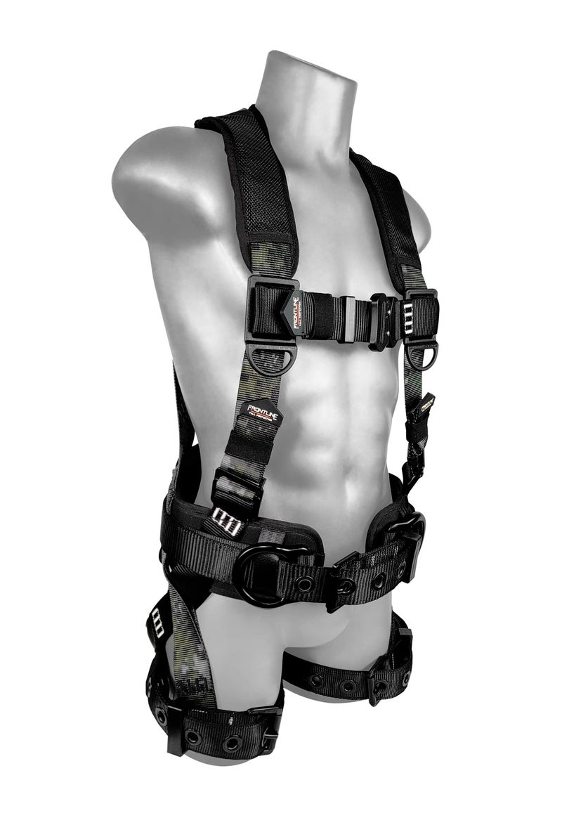 FRONTLINE FALL PROTECTION Frontline 110CTB-DC-ML Combatâ„¢ Lite Camouflage Full Body Harness (Size:ML) | Suspension Trauma Straps| Digital Camouflage| OSHA & ANSI Compliant - Image 3