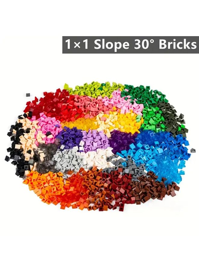 100Pcs Dark Gray Slope 30 Degree 1x1x2 3 Brick High Tech Changeover Catch Building Blocks Educational Toys Children Gifts - Image 2