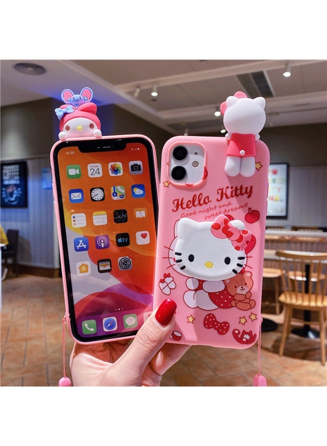 هالو كيتي مرحبا كيتي فون 17 حالة مع موقف والحبل رائعتين دائم واقية ومتعددة الوظائف لتجربة الهاتف الساحرة - Image 2
