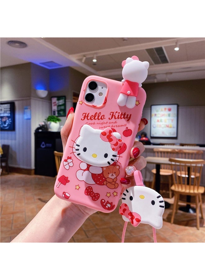 هالو كيتي مرحبا كيتي فون 17 حالة مع موقف والحبل رائعتين دائم واقية ومتعددة الوظائف لتجربة الهاتف الساحرة - Image 1