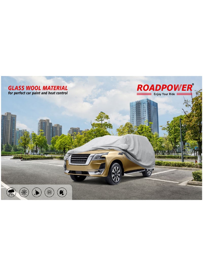 RoadPower zipper Car Cover With Mirror Pocket For All Weather Waterproof Windproof Dustproof Full Covers PVC And Cotton Fabric Tight Taffeta smooth Non-Abrasive (NEW LC, 232''X 80''X 63'') - Image 2