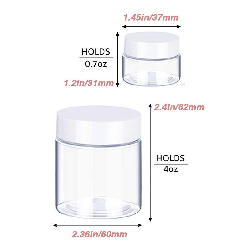 AMORIX 4OZ Slime Containers with Lids + 20 Gram Round Samples Jars (Set of 24)- Empty Small Plastic Containers with Lids for Lip Scrub, Body Butters, Cream, Slime, Craft Storage - Image 2