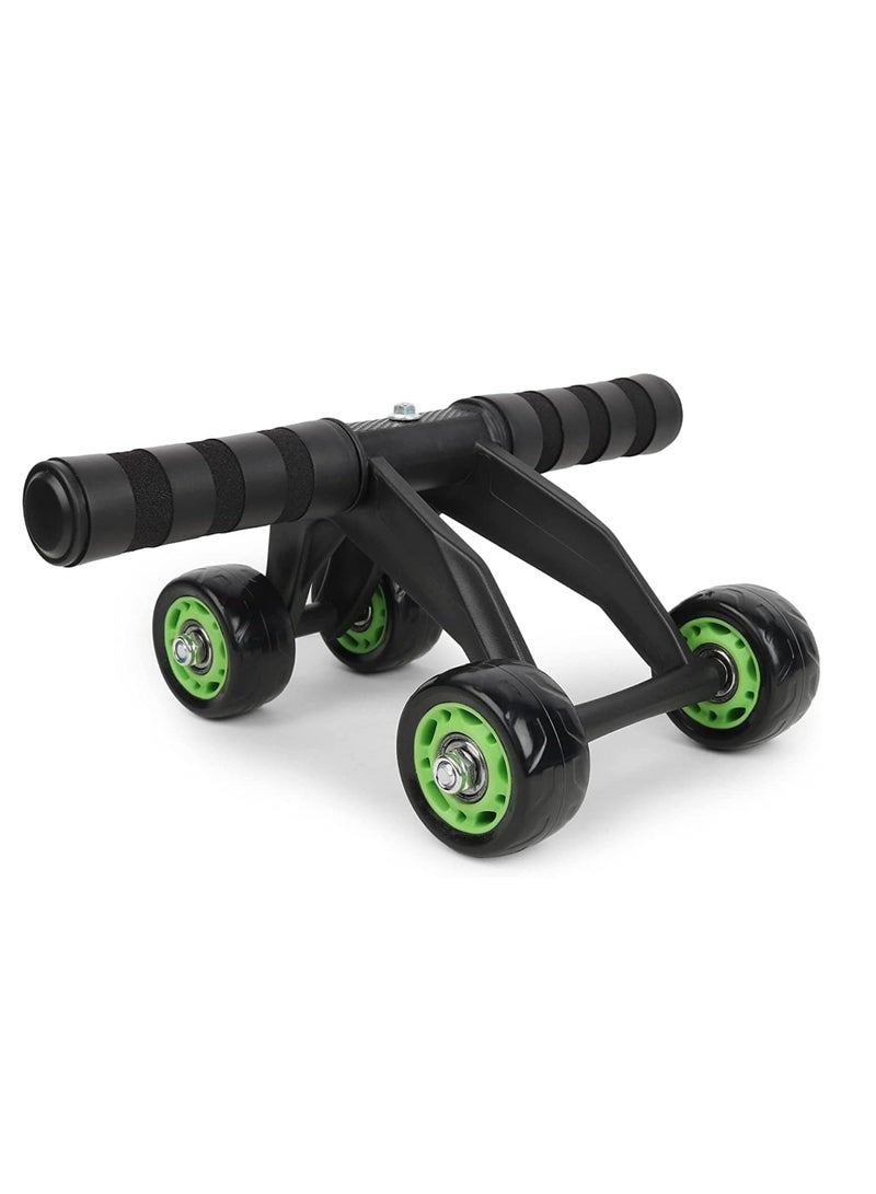 سبال أسطوانة بلاستيكية ذات 4 عجلات AB - مدرب لياقة البطن وجهاز تمرين المعدة - نظام تمرين - مع وسادة حماية للركبة - تدريب عضلات البطن - Image 1