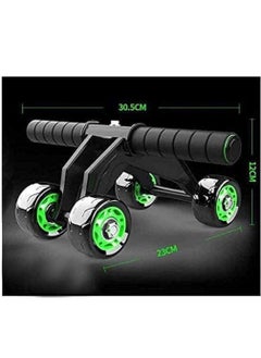 Spall Plastic 4 AB Wheel Roller - Abdominal Fitness Trainer and Stomach Exercise Machine - Workout System - with Knee Protection Pad - Abdomen Muscle Training  - Image 3