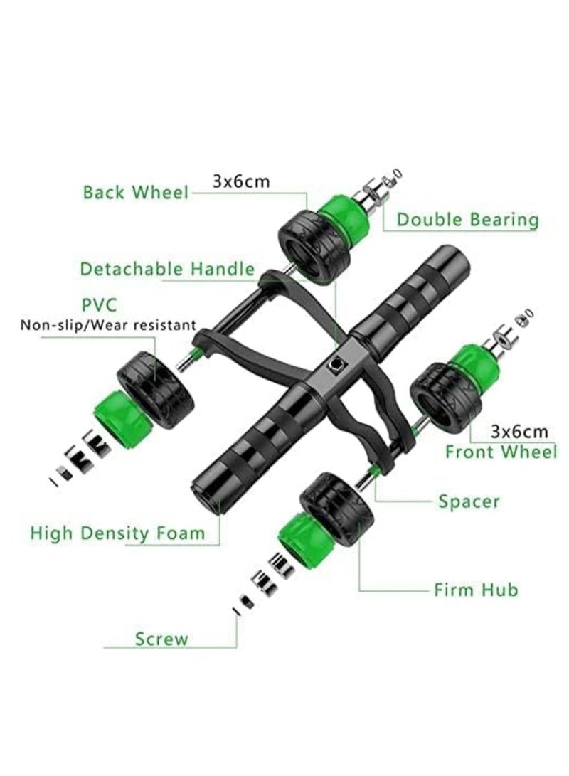 سبال أسطوانة بلاستيكية ذات 4 عجلات AB - مدرب لياقة البطن وجهاز تمرين المعدة - نظام تمرين - مع وسادة حماية للركبة - تدريب عضلات البطن - Image 4