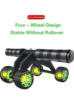 Spall Plastic 4 AB Wheel Roller - Abdominal Fitness Trainer and Stomach Exercise Machine - Workout System - with Knee Protection Pad - Abdomen Muscle Training  - Image 5