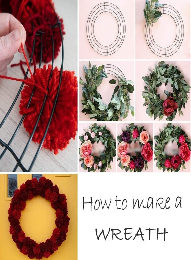 YYCRAFT 14" Metal Floral Wreath Frame, Green（4 Pack） - Image 4