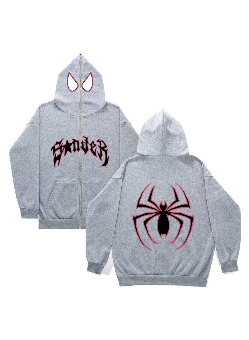 NIBEMINENT Graphic Print Zip Up Hoodie, Casual Long Sleeve Hoodie Outerwear, Women's Clothing - Image 1