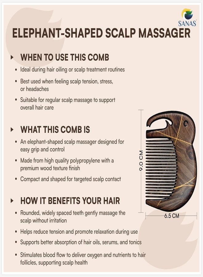 Sanas Comb Set For Women (7Pcs) Wood-Like Plastic Wooden Comb For Women Hair Growth Wooden Detangler Hair Comb For Men Wide Tooth Comb For Woman Professional Grooming Combs (7Pcs) (Wood Texture Finish) - Image 3