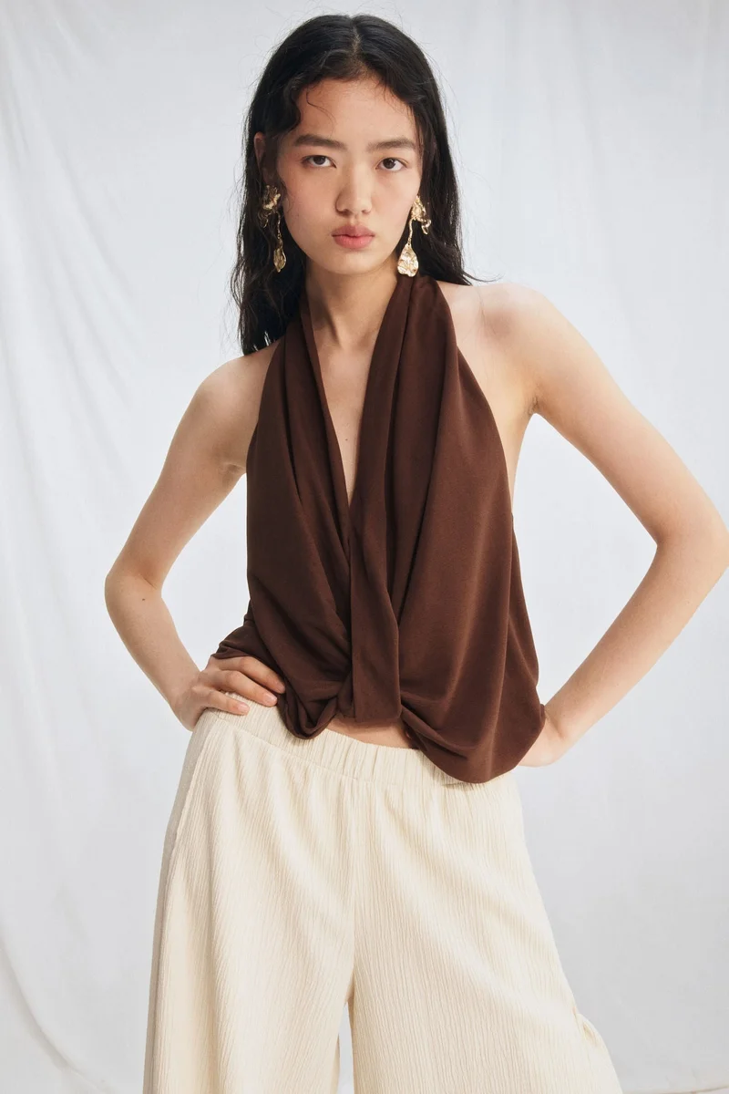 H&M Twist-detail halterneck top