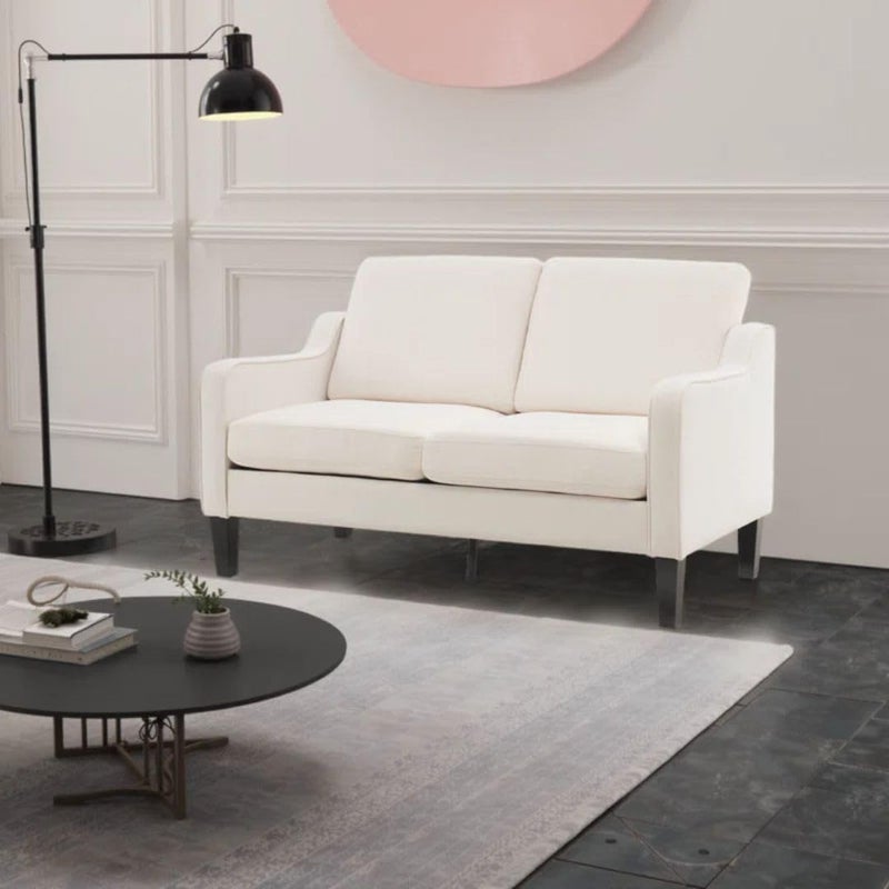 Comfynest Modern Loveseat - Compact Beige Sofa - Image 4