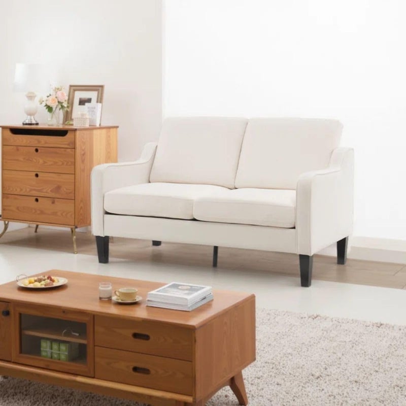 Comfynest Modern Loveseat - Compact Beige Sofa - Image 3