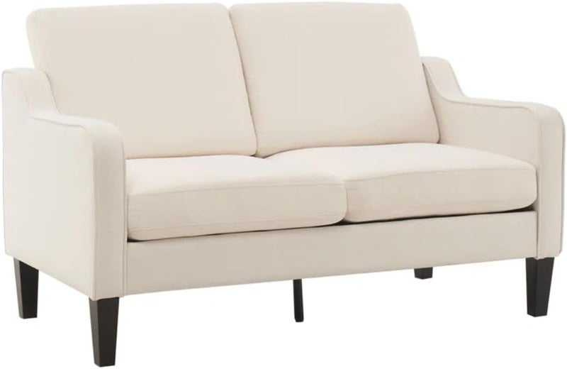 Comfynest Modern Loveseat - Compact Beige Sofa - Image 2