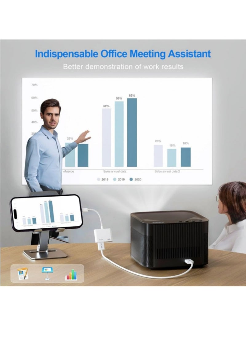 HDMI Adapter for iPhone iPad, 1080P HDMI Adapter for iPhone to TV Sync Screen Video  Audio Digital AV Converter with Charging for iPhone, iPad, iPod on HDTV/Projector/Monitor, Plug  Play - Image 5