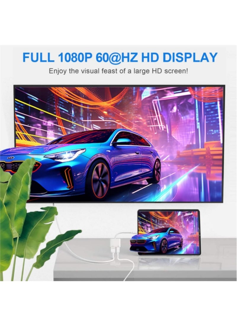 HDMI Adapter for iPhone iPad, 1080P HDMI Adapter for iPhone to TV Sync Screen Video  Audio Digital AV Converter with Charging for iPhone, iPad, iPod on HDTV/Projector/Monitor, Plug  Play - Image 4