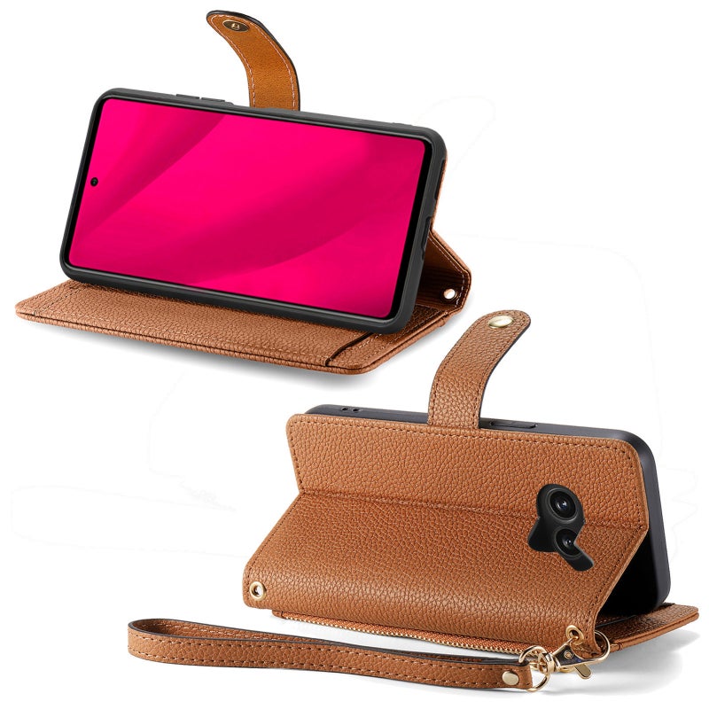 HuHa Case Cover For Nothing Phone 2a Plus Love Zipper Lanyard Leather Phone Case(Brown) - Image 4