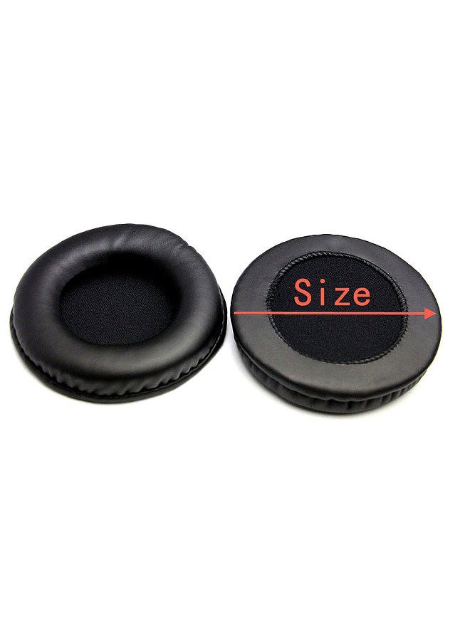 Generic - Replacement Ear Pads PU Leather Ear Cushions Replacement for SONY/Pioneer/Sennheiser/Motorola/Razer/Panasonic/RAPOO Headphone Ear Pads 90mm Black - Image 1