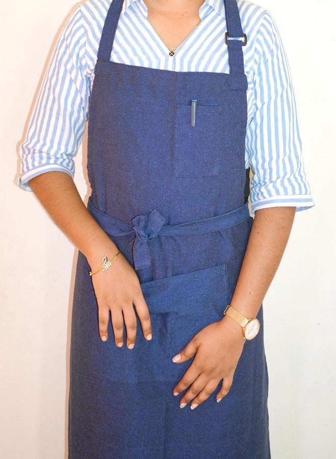 CRAZYWEAVES Set of 2 Cotton Apron for Kitchen-Adjustable Belt-Unisex Apron with Utility Pocket-Cooking Kitchen Apron-Free Size - Image 5
