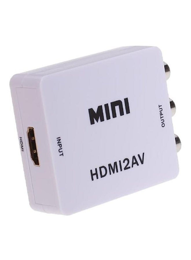 NIBEMINENT HD Video Converter Box HDMI To RCA AV/CVBS L/R 1080P HDMI2AV Adapter HDTV FA White