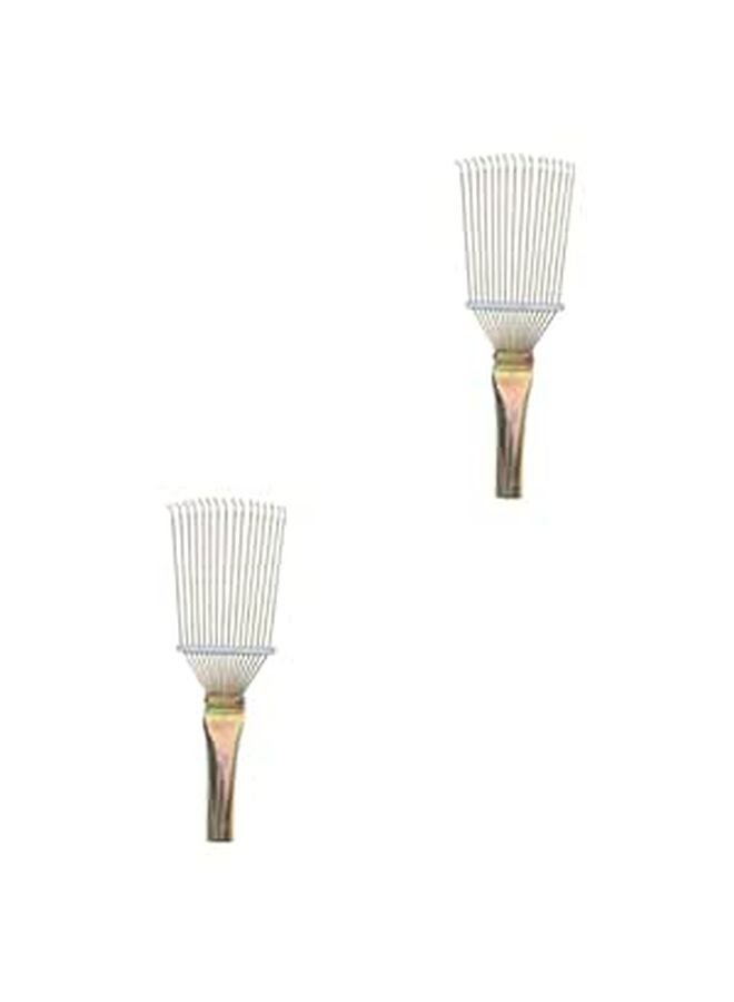 Horse Grooming Brush 2PCS Metal Comb for Cattle Sheep Shedding Hair Remover and Massaging Tool - Image 1