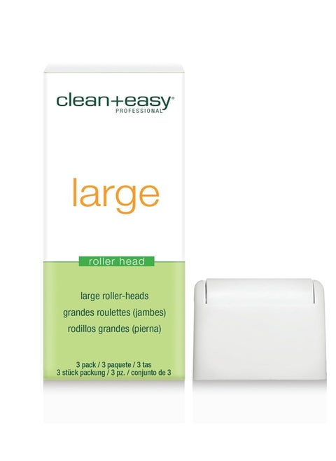 Clean + Easy Large Roller Heads for Roll-On Wax Refill, Disposable and Easy to Attach, for Easy Wax Application on Legs and Body, At-home, Self and DIY Waxing, Travel-size, 3 Roller Heads - 1 Pack