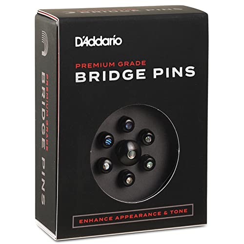 Planet Waves D'Addario Ebony Bridge Pins with End Pin Set, Abalone Inlay - Image 3