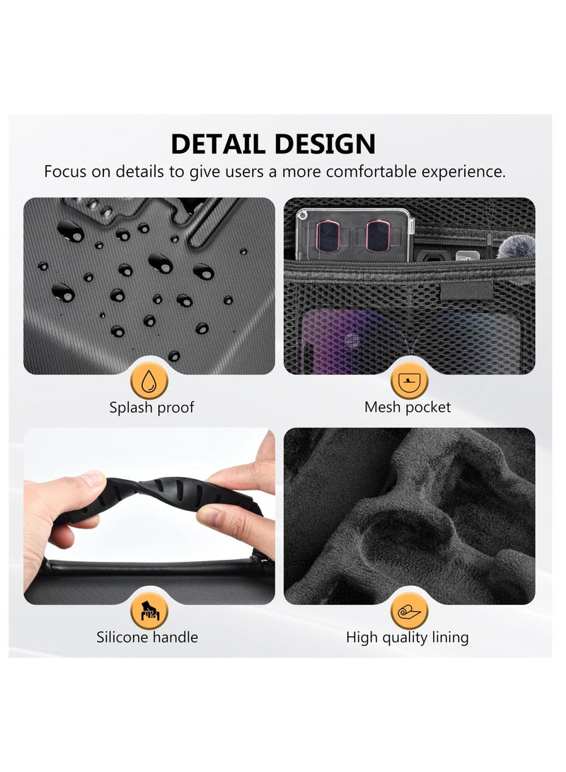 Carrying Case for DJI Osmo Pocket 3, Portable PU Storage Protective Bag for DJI Osmo Pocket 3 Creator Combo Accessories with shoulder straps【Case Only】 - Image 4