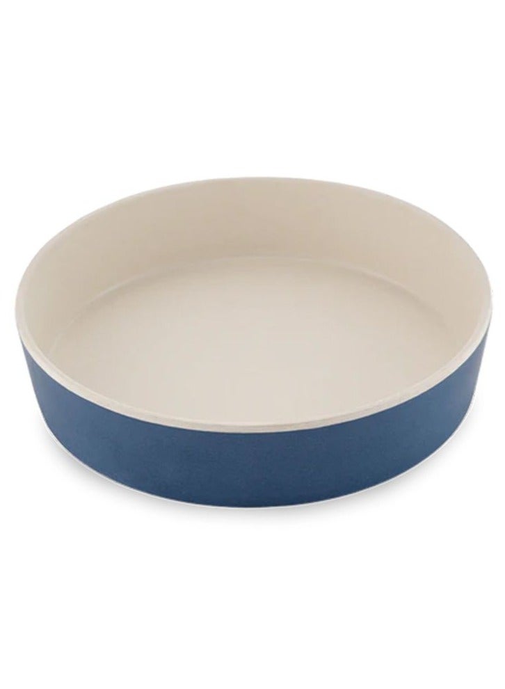 وعاء بيكو مطبوع من الخيزران للحيوانات الأليفة - أزرق داكن صغير