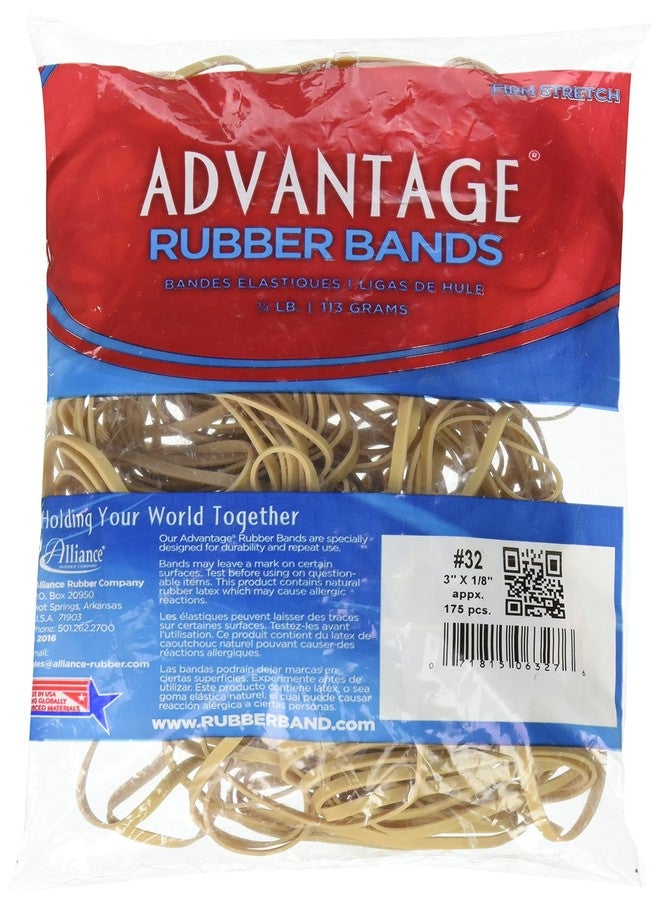 Alliance(R) Advantage(TM) Rubber Bands In 1/4 Lb. Poly, #32 3 x 1/8, Bag Of 175 - Image 1