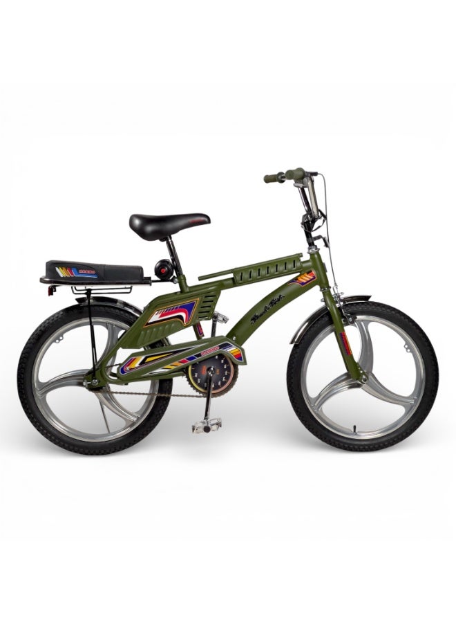 AL BADER Rambo Freestyle Bike Wide Wheels, 20-Inch Rambo Bicycle indonesian Design, Bike With Additional Seat & Adjustable Seat, Indonesian Rambo Classic Wheel Design With Nickel Fender - Image 1