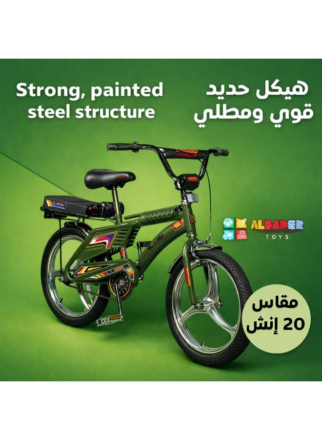 AL BADER Rambo Freestyle Bike Wide Wheels, 20-Inch Rambo Bicycle indonesian Design, Bike With Additional Seat & Adjustable Seat, Indonesian Rambo Classic Wheel Design With Nickel Fender - Image 2