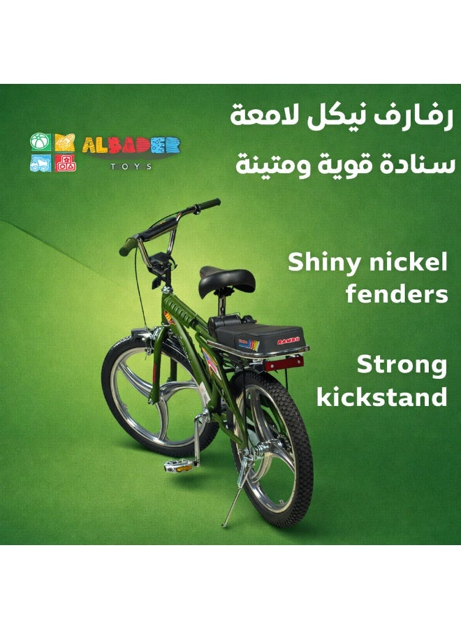 AL BADER Rambo Freestyle Bike Wide Wheels, 20-Inch Rambo Bicycle indonesian Design, Bike With Additional Seat & Adjustable Seat, Indonesian Rambo Classic Wheel Design With Nickel Fender - Image 4