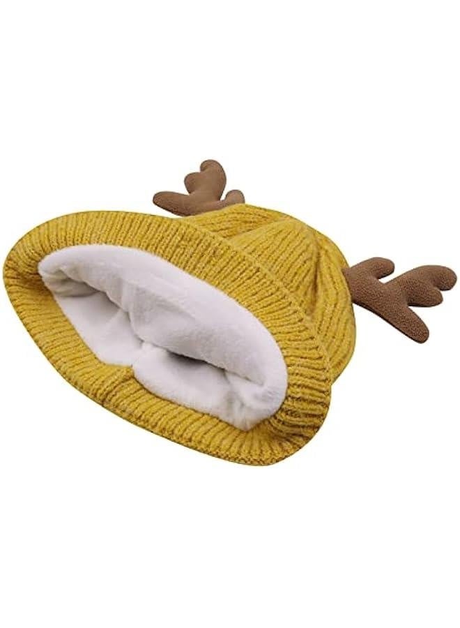 Cute Reindeer Moose Hat Winter Warm Knitted Beanie Cap  Antler Beanie Ski Skull Cap for Women Men - Image 3