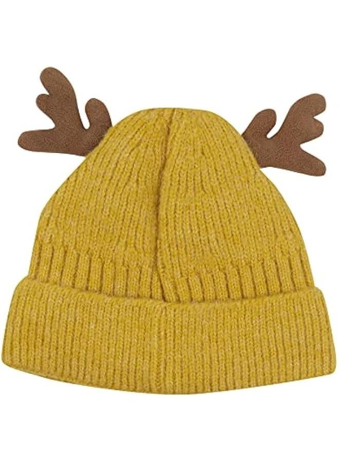 Cute Reindeer Moose Hat Winter Warm Knitted Beanie Cap  Antler Beanie Ski Skull Cap for Women Men - Image 4