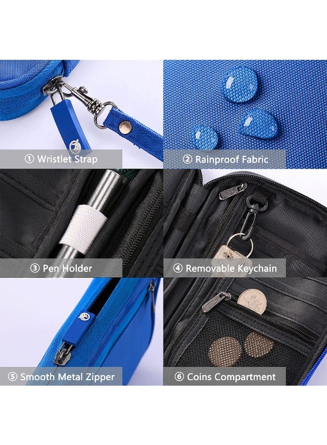 Travel Passport Wallet, Family Passport Holder Waterproof Travel Document Organizer for Men Women Travel Essentials for Flying(Blue) - Image 3
