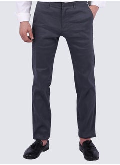 Men's Casual Stretch Flat Front Pant in Grey