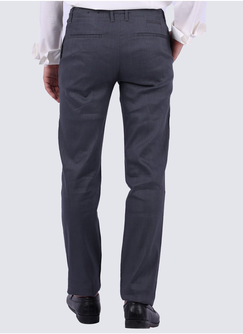 SELECTED - Men's Casual Stretch Flat Front Pant in Grey - Image 1